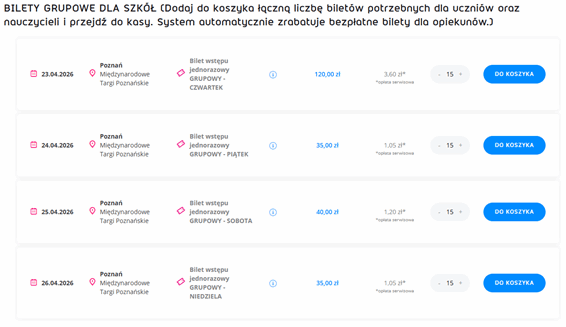 bilety grupowe na poznan motor show 2026